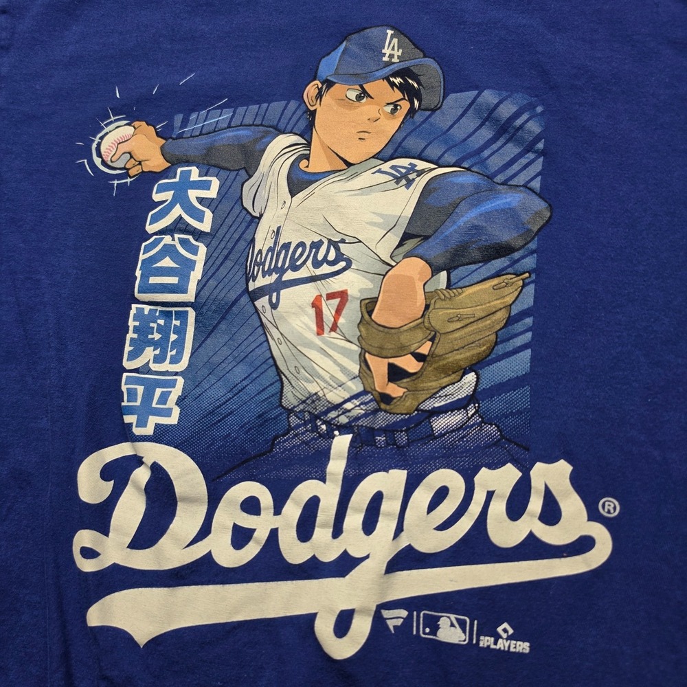 Shohei Ohtani Los Angeles Dodgers Shirt Size L Fanatics Anime Pitching Kanji